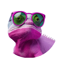 Mascotte caméléon structure